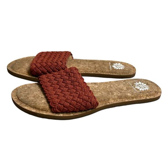 Yellow Box Doshie Orange Braided Rope Cork Slide Sandals - 11 - Picture 2 of 5
